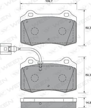 Ween 151-2012 - Гальмівні колодки, дискові гальма autocars.com.ua