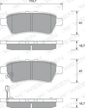 Ween 151-2106 - Тормозные колодки, дисковые, комплект avtokuzovplus.com.ua