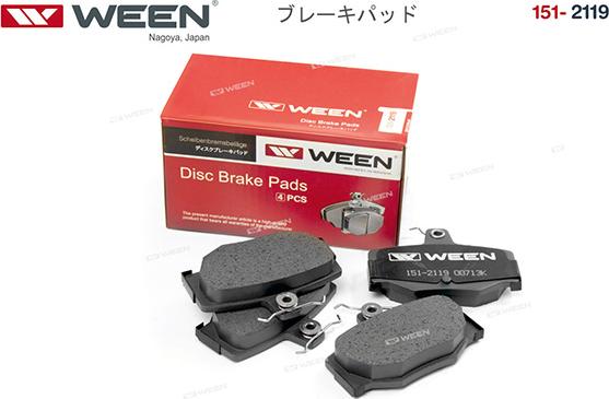 Ween 151-2119 - Тормозные колодки, дисковые, комплект autodnr.net