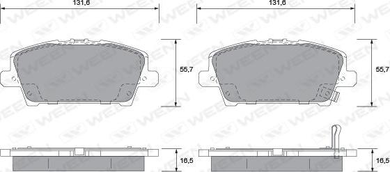 Ween 151-2128 - Гальмівні колодки, дискові гальма autocars.com.ua