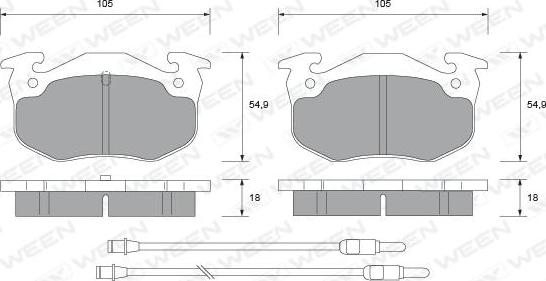 Ween 151-2142 - Тормозные колодки, дисковые, комплект autodnr.net