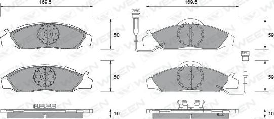 Ween 151-2147 - Гальмівні колодки, дискові гальма autocars.com.ua