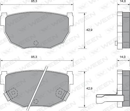 Ween 151-2152 - Тормозные колодки, дисковые, комплект avtokuzovplus.com.ua