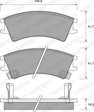 Ween 151-2165 - Гальмівні колодки, дискові гальма autocars.com.ua