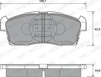 Ween 151-2172 - Гальмівні колодки, дискові гальма autocars.com.ua