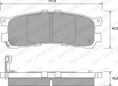 Ween 151-2174 - Тормозные колодки, дисковые, комплект avtokuzovplus.com.ua