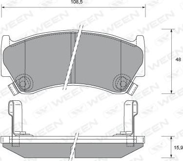 Ween 151-2176 - Тормозные колодки, дисковые, комплект avtokuzovplus.com.ua