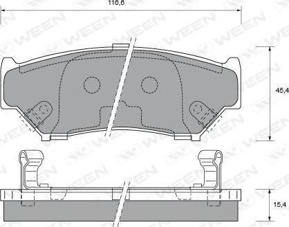 Ween 151-2177 - Гальмівні колодки, дискові гальма autocars.com.ua