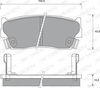 Ween 151-2178 - Гальмівні колодки, дискові гальма autocars.com.ua