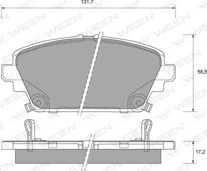 Ween 151-2180 - Гальмівні колодки, дискові гальма autocars.com.ua