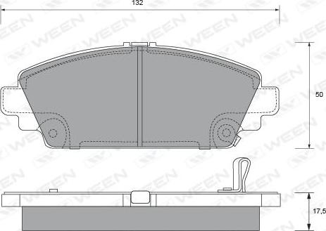 Ween 151-2182 - Тормозные колодки, дисковые, комплект avtokuzovplus.com.ua