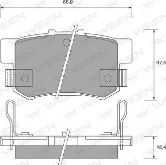 Ween 151-2186 - Гальмівні колодки, дискові гальма autocars.com.ua