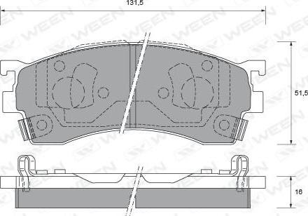 Ween 151-2187 - Гальмівні колодки, дискові гальма autocars.com.ua