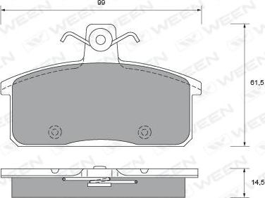 Ween 151-2196 - Тормозные колодки, дисковые, комплект avtokuzovplus.com.ua