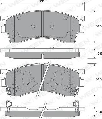 Ween 151-2202 - Гальмівні колодки, дискові гальма autocars.com.ua