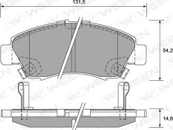 Ween 151-2204 - Гальмівні колодки, дискові гальма autocars.com.ua