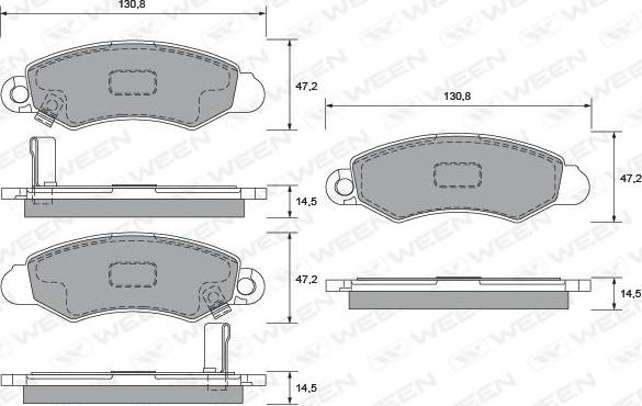 Ween 151-2207 - Тормозные колодки, дисковые, комплект avtokuzovplus.com.ua