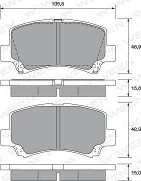 Ween 151-2210 - Гальмівні колодки, дискові гальма autocars.com.ua