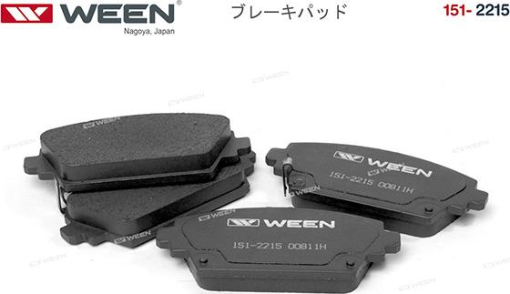 Ween 151-2215 - Тормозные колодки, дисковые, комплект avtokuzovplus.com.ua