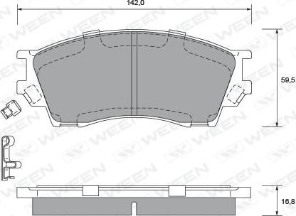 Ween 151-2216 - Тормозные колодки, дисковые, комплект avtokuzovplus.com.ua