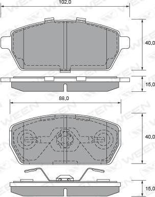 Ween 151-2220 - Тормозные колодки, дисковые, комплект avtokuzovplus.com.ua