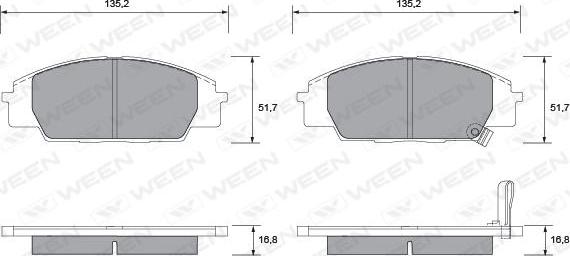 Ween 151-2226 - Гальмівні колодки, дискові гальма autocars.com.ua