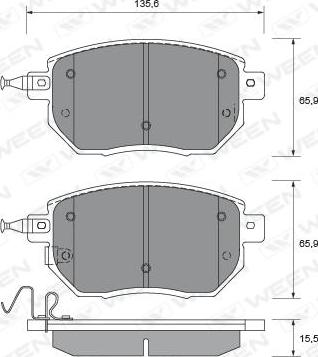 Ween 151-2228 - Тормозные колодки, дисковые, комплект avtokuzovplus.com.ua