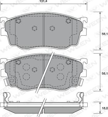 Ween 151-2230 - Гальмівні колодки, дискові гальма autocars.com.ua