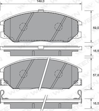 Ween 151-2233 - Гальмівні колодки, дискові гальма autocars.com.ua