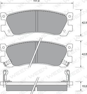 Ween 151-2241 - Тормозные колодки, дисковые, комплект avtokuzovplus.com.ua