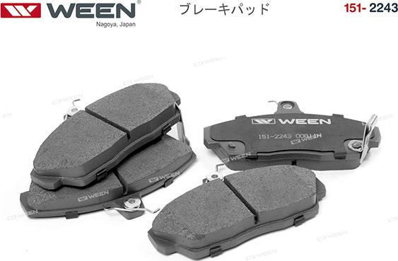 Ween 151-2243 - Тормозные колодки, дисковые, комплект avtokuzovplus.com.ua