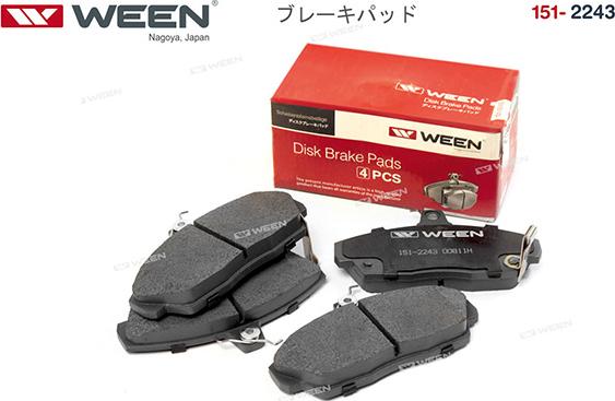 Ween 151-2243 - Тормозные колодки, дисковые, комплект avtokuzovplus.com.ua