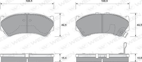 Ween 151-2252 - Тормозные колодки, дисковые, комплект avtokuzovplus.com.ua