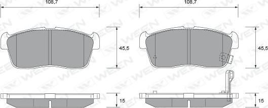 Ween 151-2253 - Тормозные колодки, дисковые, комплект avtokuzovplus.com.ua