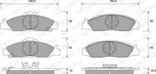 Ween 151-2256 - Гальмівні колодки, дискові гальма autocars.com.ua