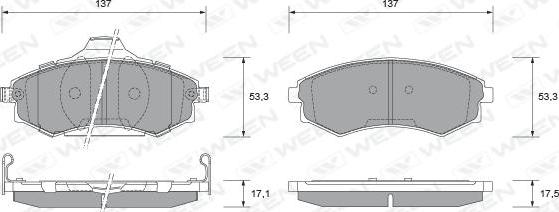 Ween 151-2257 - Гальмівні колодки, дискові гальма autocars.com.ua