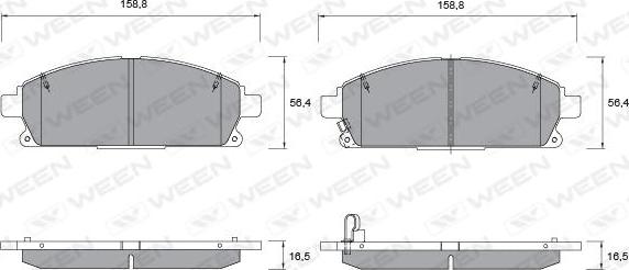 Ween 151-2266 - Гальмівні колодки, дискові гальма autocars.com.ua