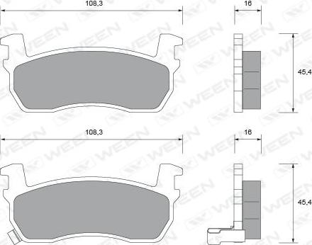 Ween 151-2272 - Тормозные колодки, дисковые, комплект avtokuzovplus.com.ua