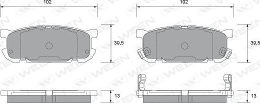 Ween 151-2273 - Тормозные колодки, дисковые, комплект avtokuzovplus.com.ua