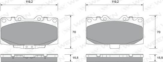 Ween 151-2276 - Гальмівні колодки, дискові гальма autocars.com.ua