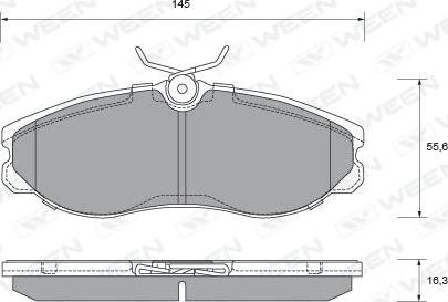 Ween 151-2282 - Тормозные колодки, дисковые, комплект avtokuzovplus.com.ua