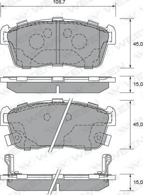 Ween 151-2322 - Тормозные колодки, дисковые, комплект avtokuzovplus.com.ua