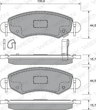 Ween 151-2327 - Гальмівні колодки, дискові гальма autocars.com.ua