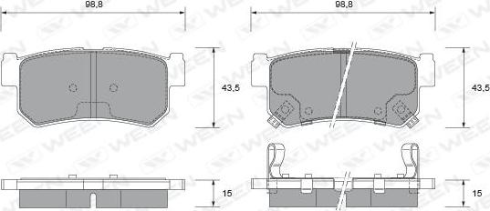 Ween 151-2331 - Тормозные колодки, дисковые, комплект avtokuzovplus.com.ua