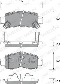 Ween 151-2338 - Тормозные колодки, дисковые, комплект autodnr.net