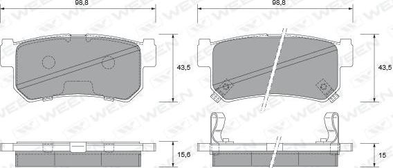 Ween 151-2344 - Гальмівні колодки, дискові гальма autocars.com.ua