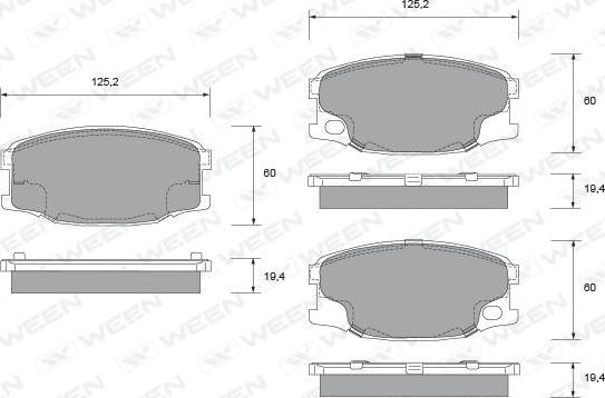 Ween 151-2349 - Гальмівні колодки, дискові гальма autocars.com.ua