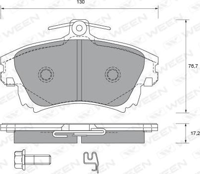 Ween 151-2351 - Гальмівні колодки, дискові гальма autocars.com.ua