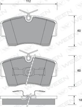 Ween 151-2352 - Тормозные колодки, дисковые, комплект avtokuzovplus.com.ua