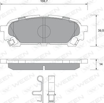 Ween 151-2357 - Гальмівні колодки, дискові гальма autocars.com.ua